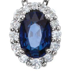 1.30 genuine tanzanite with diamond halo necklace